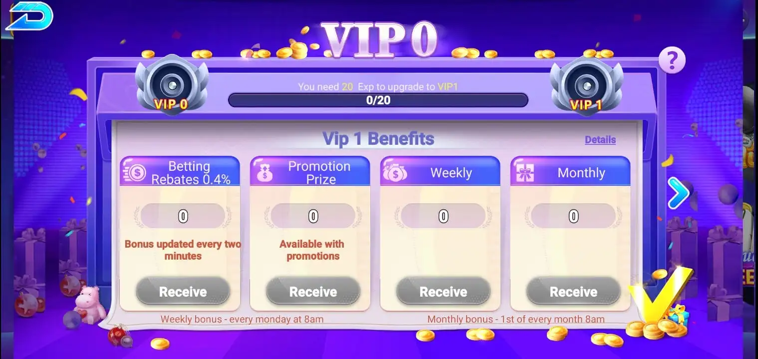 PKR92 VIP All Benefits Screenshot