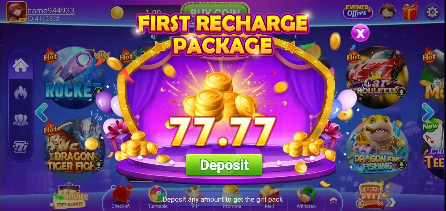 PKR92 VIP First Recharge Package