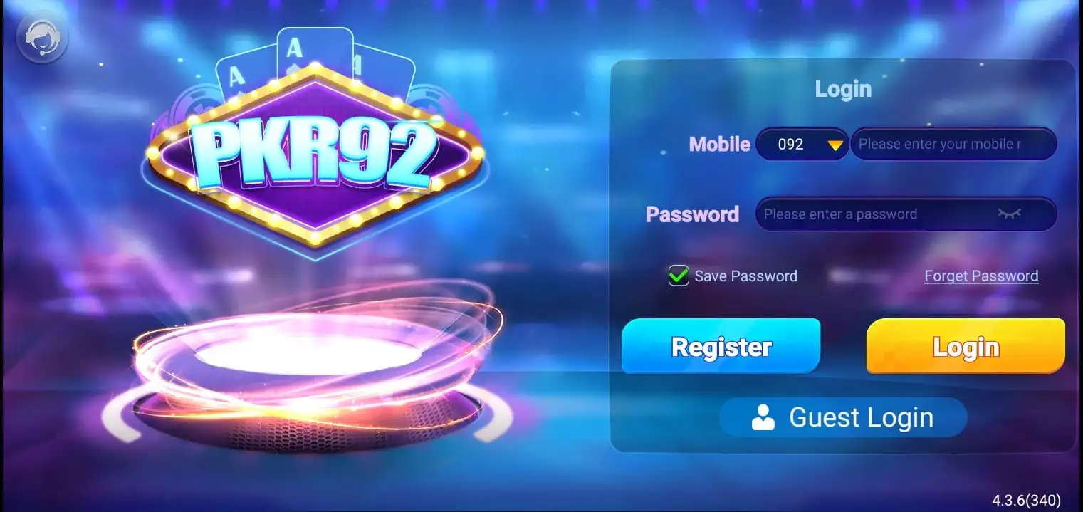 PKR92 VIP Login _ Create Account Screenshot